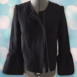 Banana Republic Women’s Bell Sleeve Zipper Black Jacket Size 4